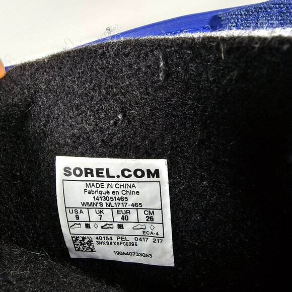 Sorel Womens Waterproof Premium Blue Canvas & Rubber Winter Snow Boots Size 9 - Picture 2 of 11
